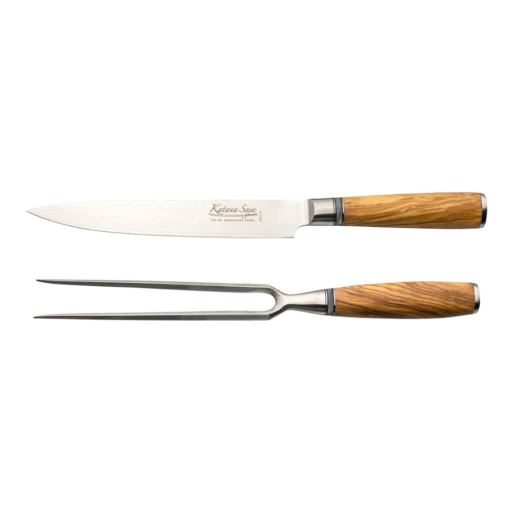 Katana Saya Olivewood 2 Piece Carving Set