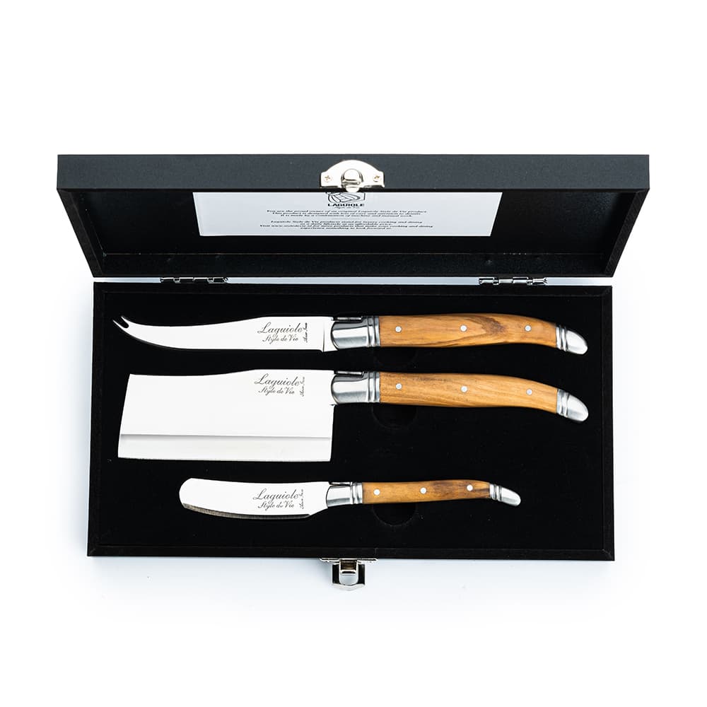 Laguiole Style De Vie Luxury Cheese Knives Olive Wood