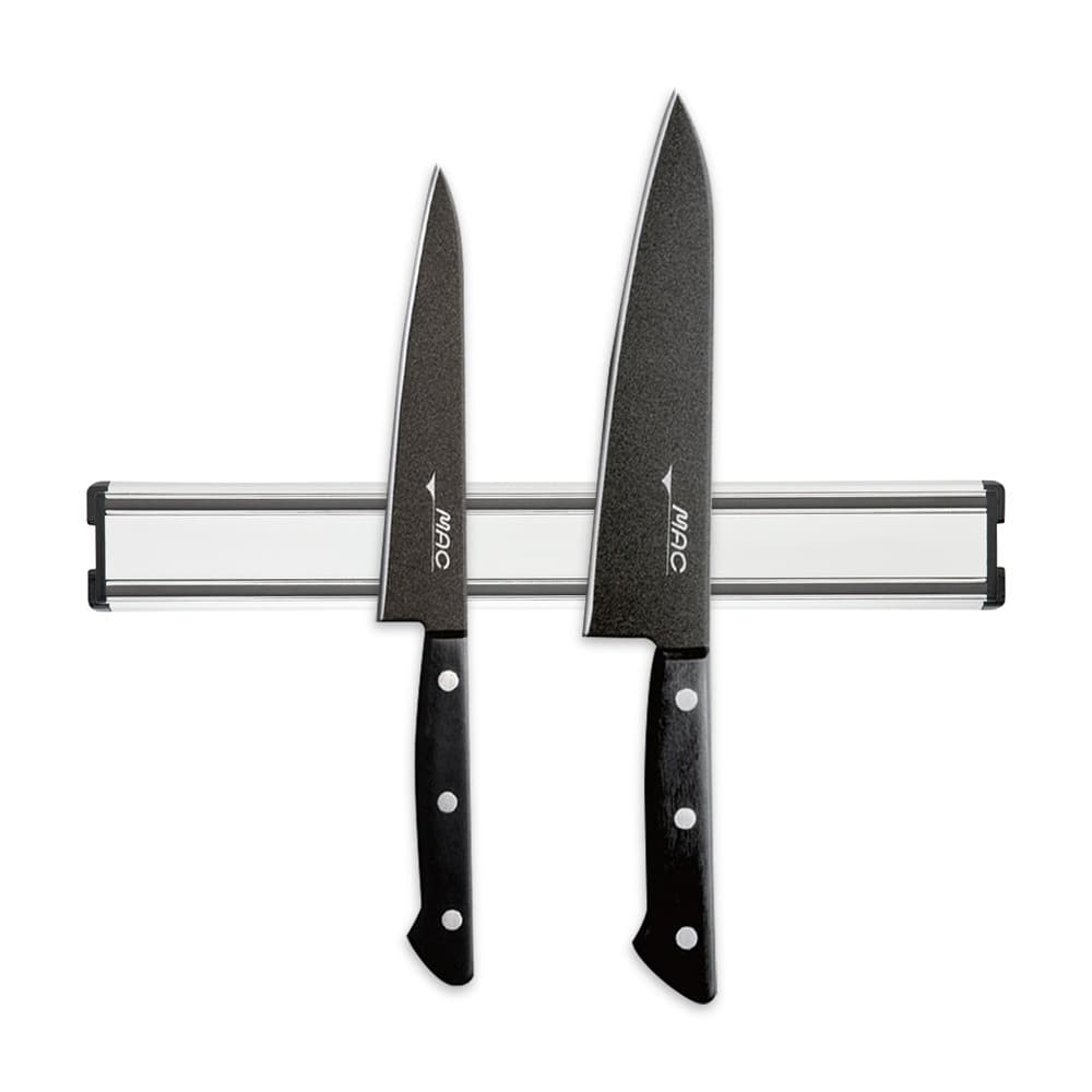 Mac Black 3 Piece Magnetic Knife Rack Set c/w 7" Cooks Knife (MAC1BNDL)