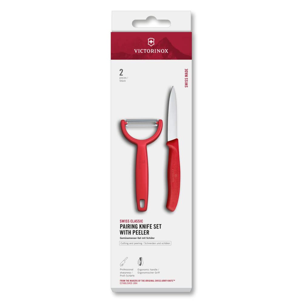 Victorinox Swiss Classic Paring Knife with Y-Peeler 2 Piece Set - Red