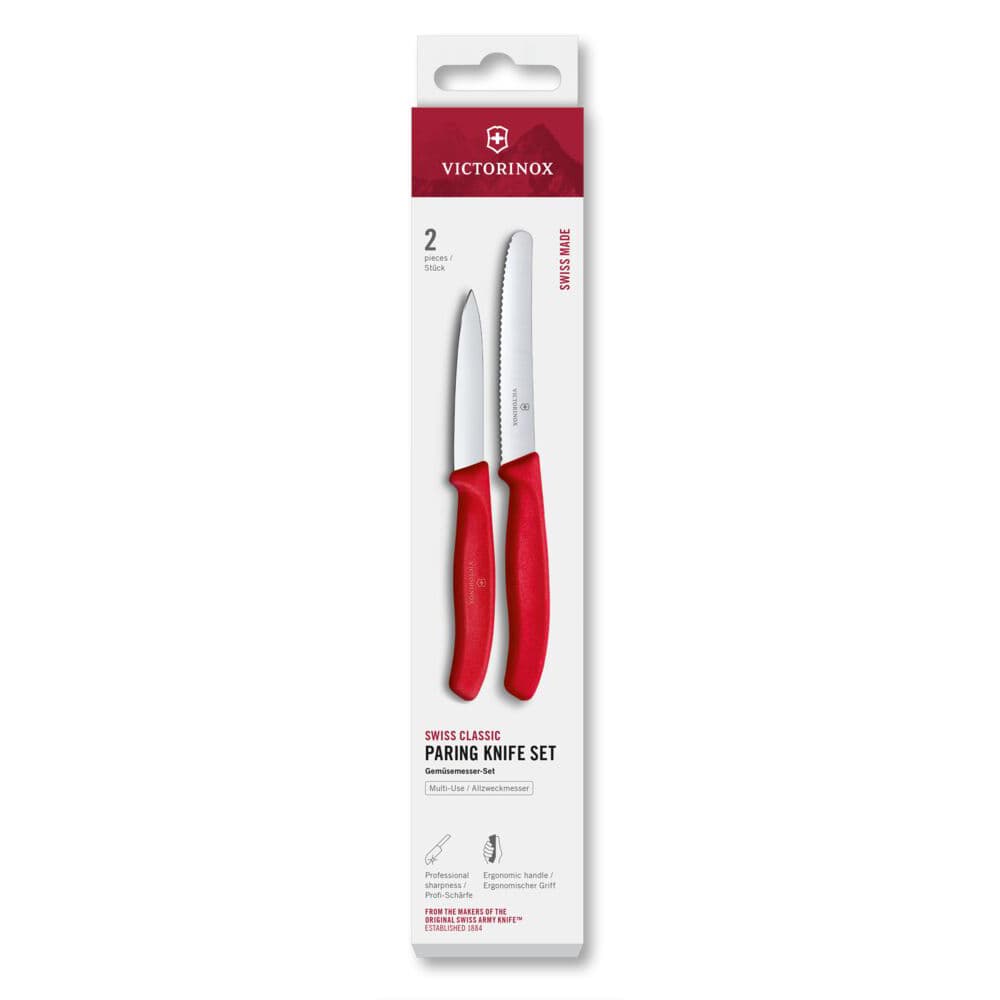 Victorinox Swiss Classic Paring Knife 2 Piece Set - Red