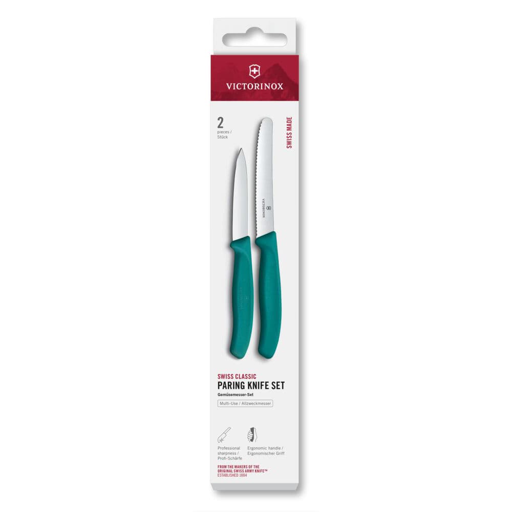 Victorinox Swiss Classic Paring Knife 2 Piece Set - Green