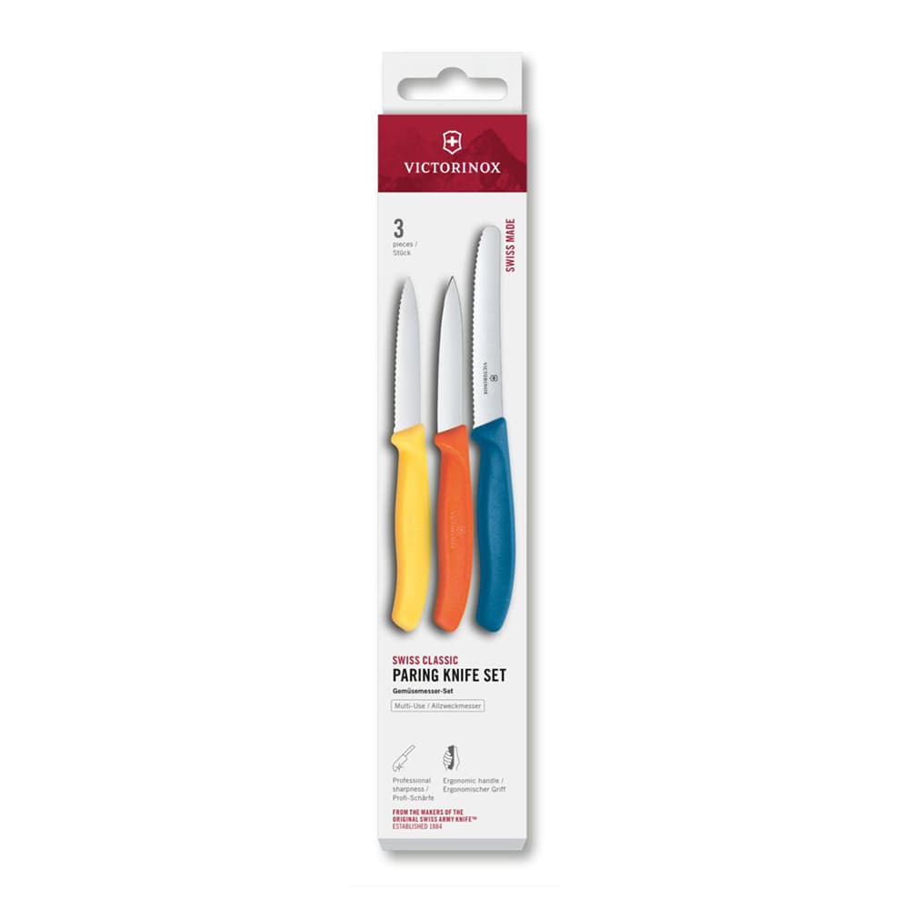 Victorinox Victorinox Swiss Classic paring knife set, 3 pieces Yellow-orange-blue