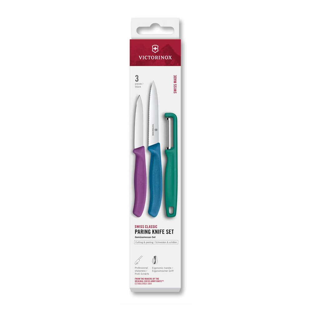 Victorinox Swiss Classic Paring Knife with L-Peeler 3 Piece Set - Multicolour
