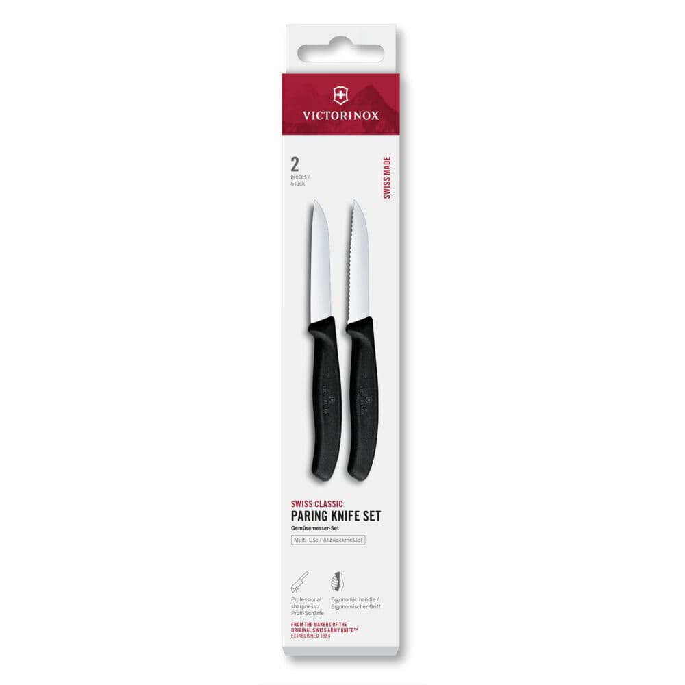 Victorinox Swiss Classic 8cm Paring Knife 2 Piece Set - Black