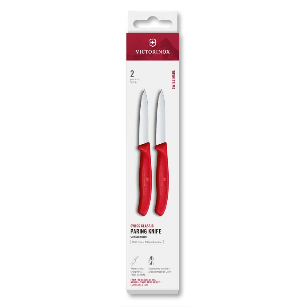 Victorinox Swiss Classic 8cm Paring Knife 2 Piece Set - Red
