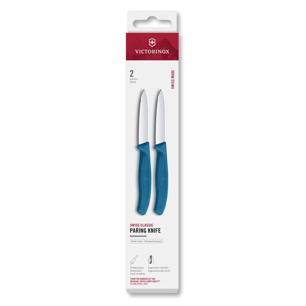 Victorinox Swiss Classic 8cm Paring Knife 2 Piece Set - Blue