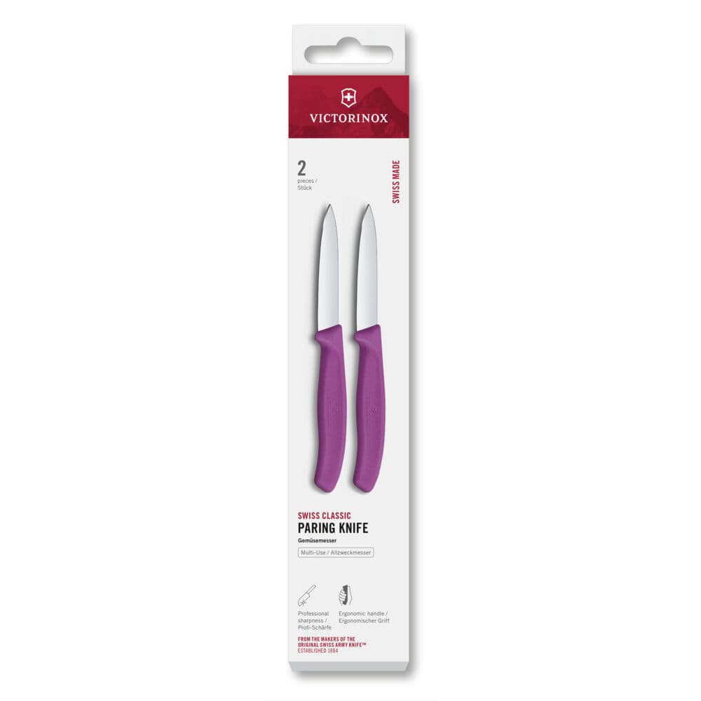 Victorinox Swiss Classic 8cm Paring Knife 2 Piece Set - Purple