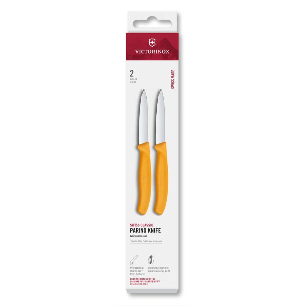 Victorinox Swiss Classic 8cm Paring Knife 2 Piece Set - Yellow