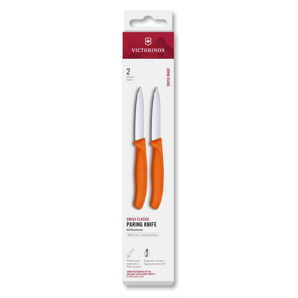 Victorinox Swiss Classic 8cm Paring Knife 2 Piece Set - Orange