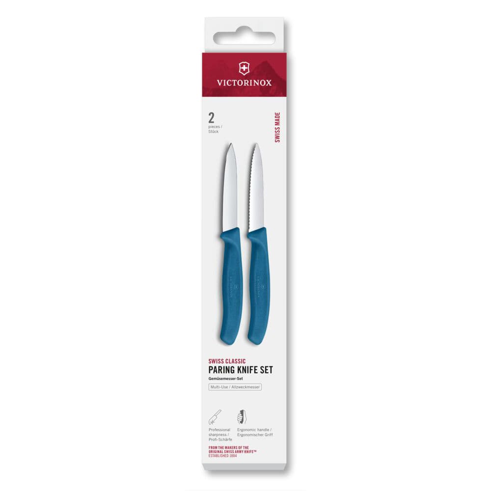 Victorinox Swiss Classic 8cm Paring Knife 2 Piece Set - Blue