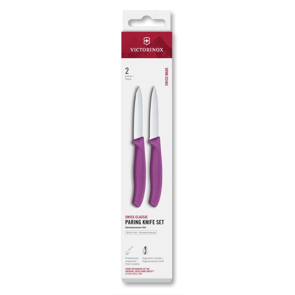 Victorinox Swiss Classic 8cm Paring Knife 2 Piece Set - Purple