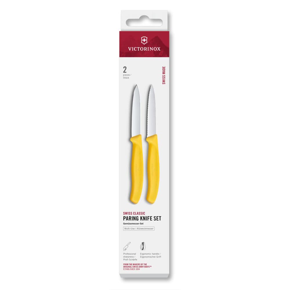 Victorinox Swiss Classic 8cm Paring Knife 2 Piece Set - Yellow