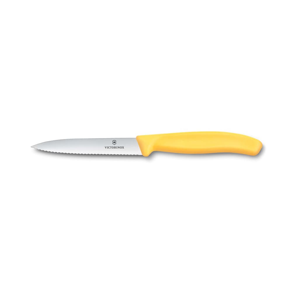 Victorinox Swiss Classic 10cm Serrated Paring Knife - Yellow