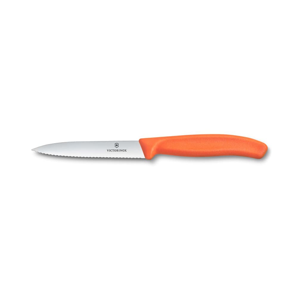 Victorinox Swiss Classic 10cm Serrated Paring Knife - Orange
