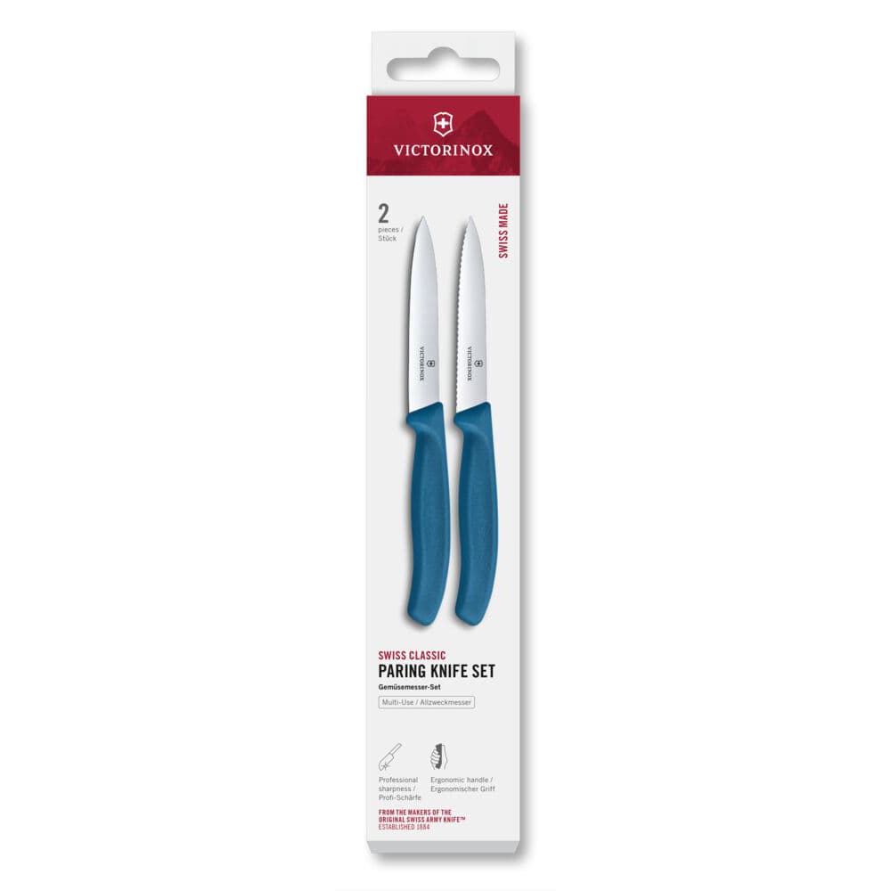Victorinox Swiss Classic 10cm Paring Knife 2 Piece Set - Blue