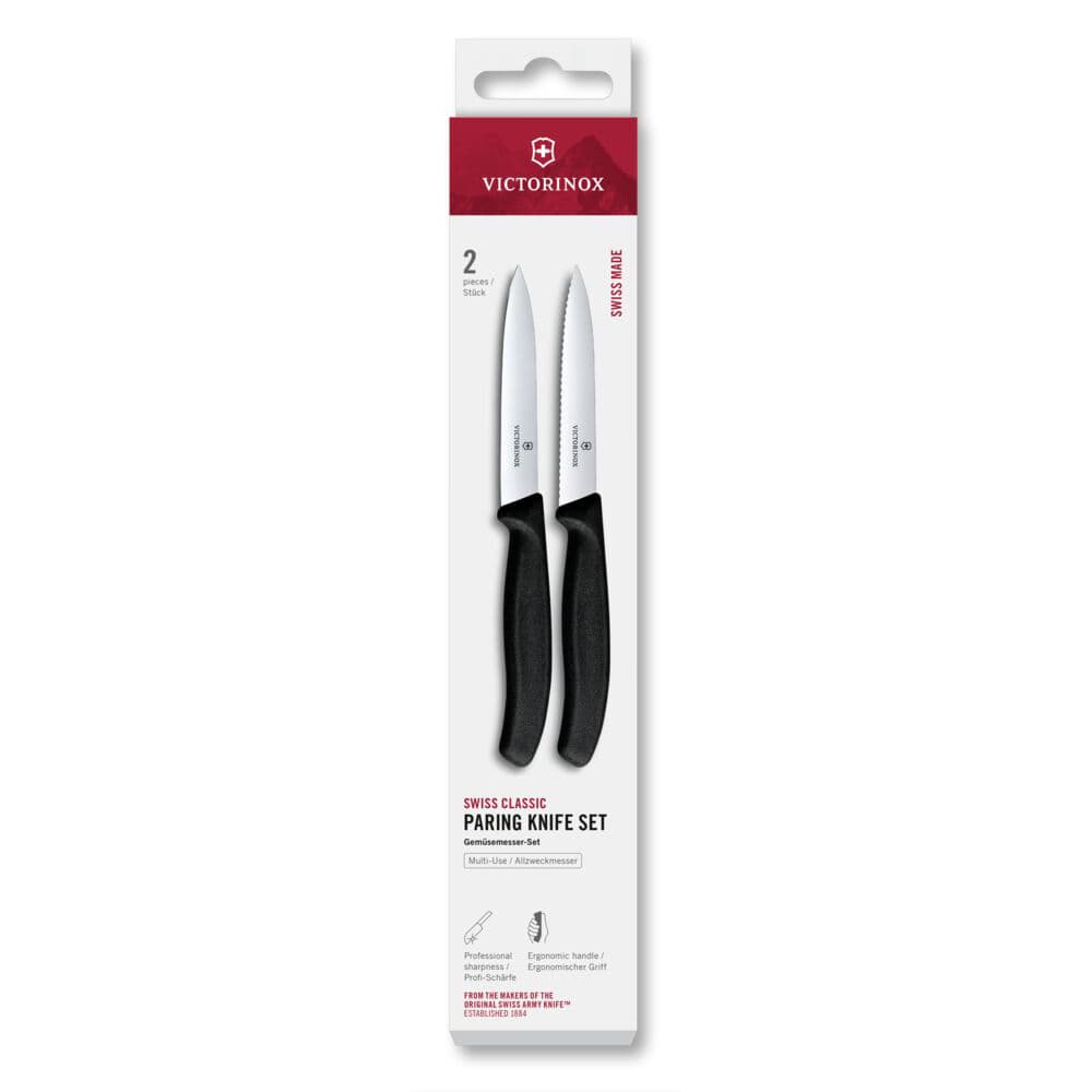 Victorinox Swiss Classic 10cm Paring Knife 2 Piece Set - Black