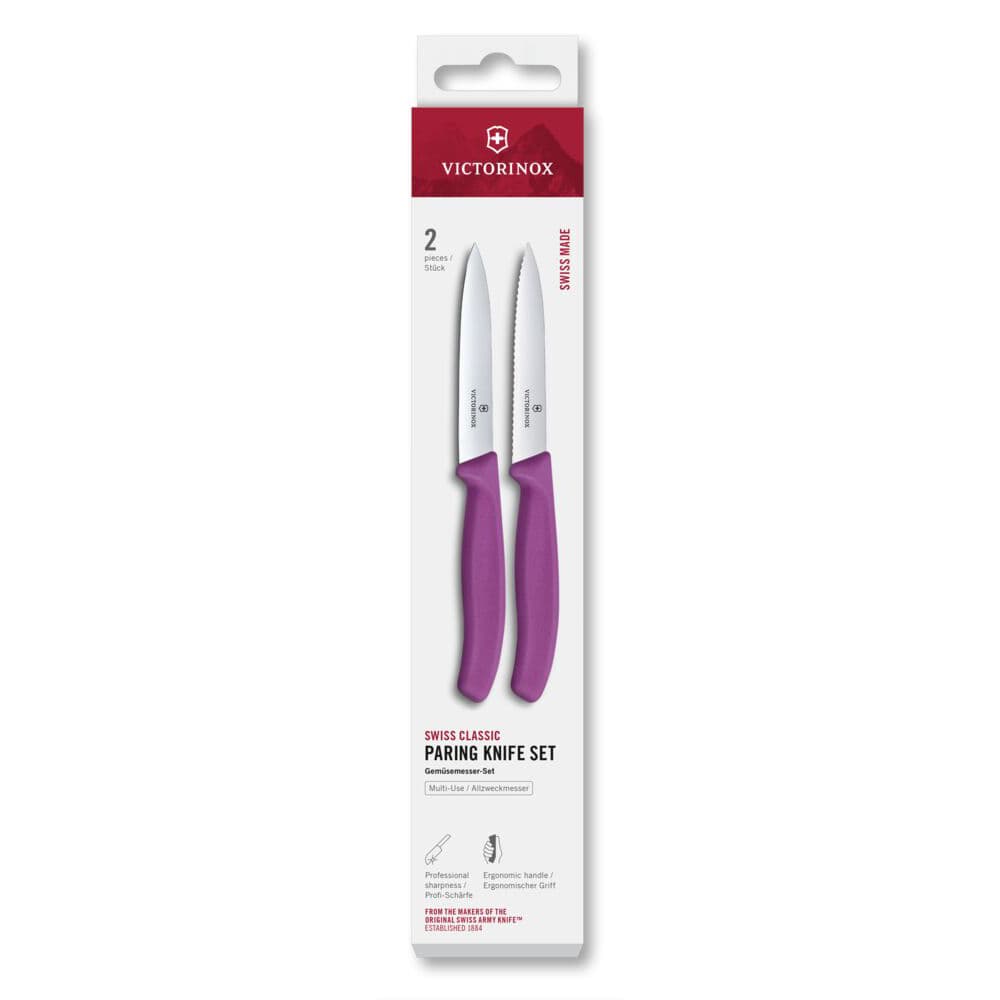 Victorinox Swiss Classic 10cm Paring Knife 2 Piece Set - Purple