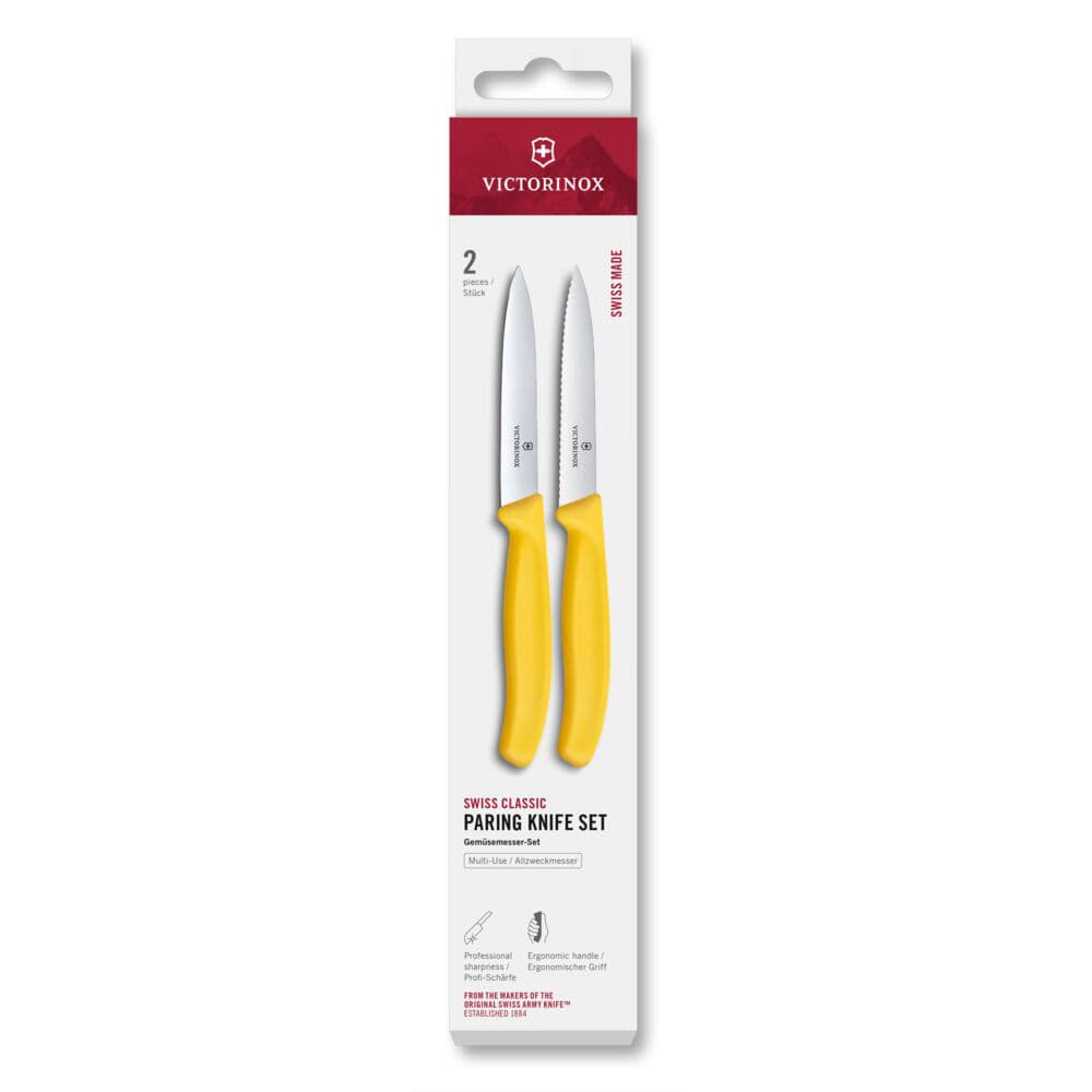 Victorinox Swiss Classic 10cm Paring Knife 2 Piece Set - Yellow