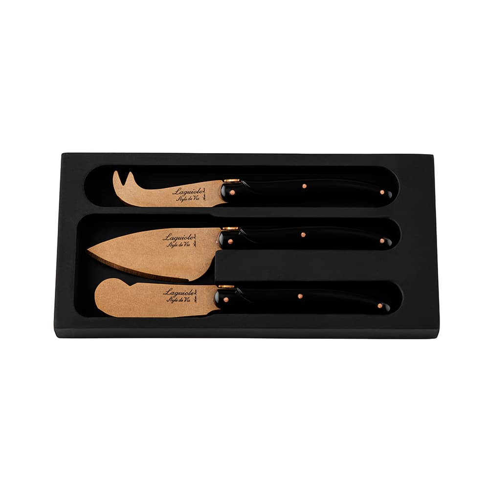 Laguiole Style De Vie Prestige Cheese Knives 3 Piece Set Copper Stonewash