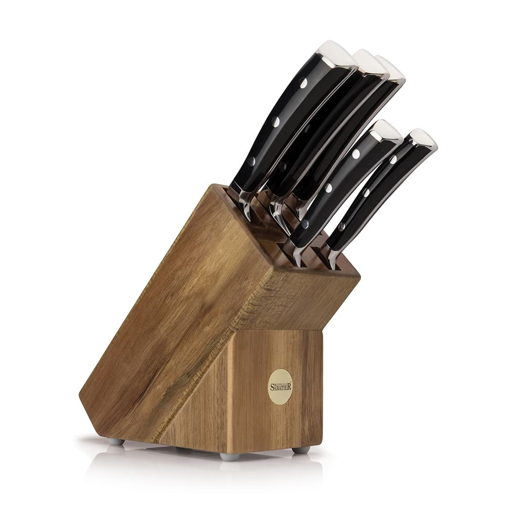 Professional Sabatier SABMO 5 Piece Knife Block Acacia (SABM01B03)