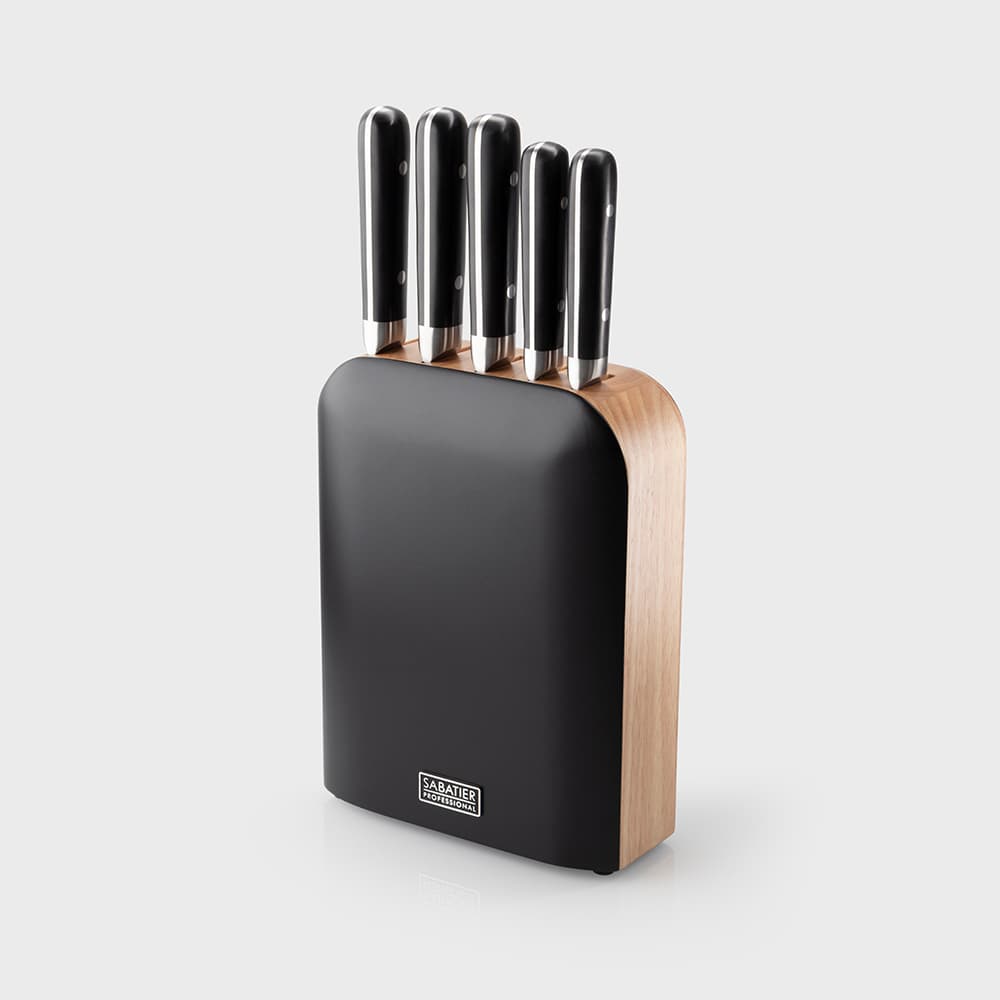Sabatier Professional 5 Piece Knife Block Set Black (SABSSKB5)