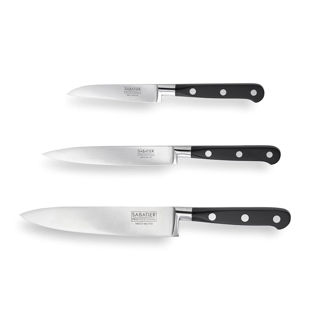 Sabatier Professional 3 Piece Starter Set - Chef's, Paring & Utiliy Knife (SABST2014)