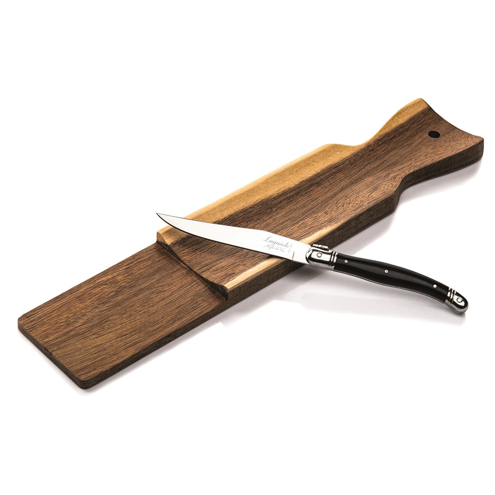 Laguiole Style De Vie Premium Sausage Board with Knife Black